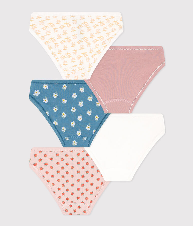 Lot de 5 culottes fleur en coton petite fille multicouleur