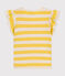 Tee-shirt rayé en jersey flammé enfant fille jaune NECTAR/ AVALANCHE
