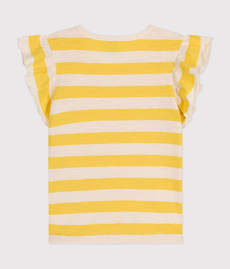 Tee-shirt ray&eacute; en jersey flamm&eacute; enfant fille jaune NECTAR/ AVALANCHE