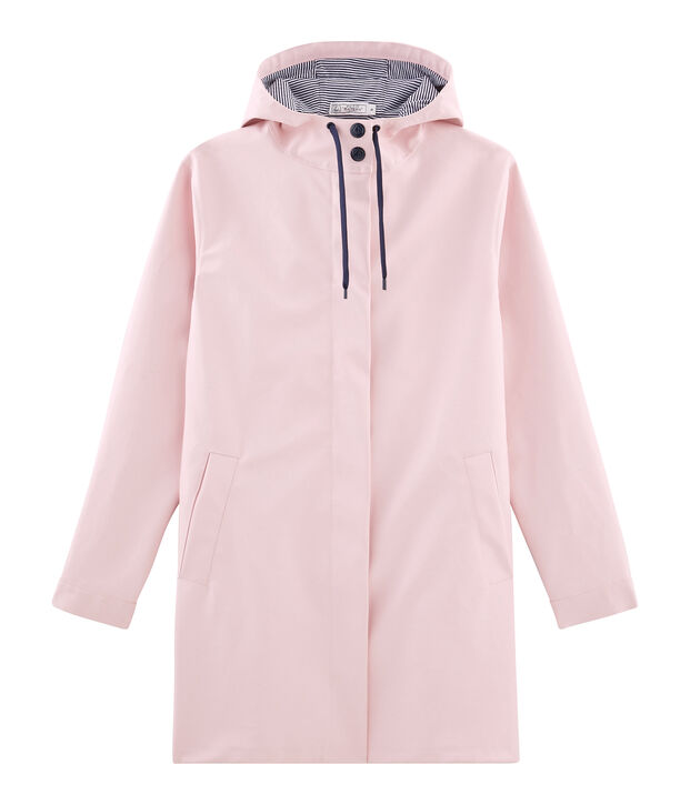 Parka longue femme rose clair