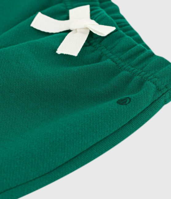 Pantalon bébé en coton uni vert EVERGREEN