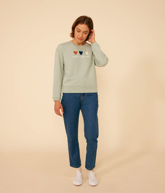 Sweatshirt en molleton femme vert HERBIER