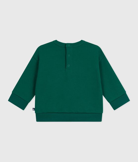 Sweatshirt bébé en coton brodé Petit Bateau vert EVERGREEN