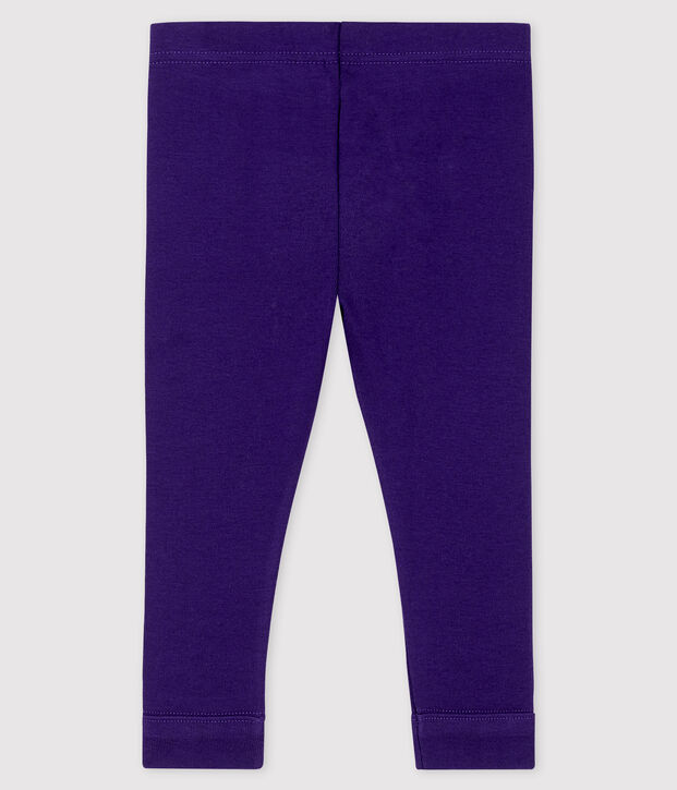 Legging b&eacute;b&eacute; fille en c&ocirc;te 1x1 unie ROXO