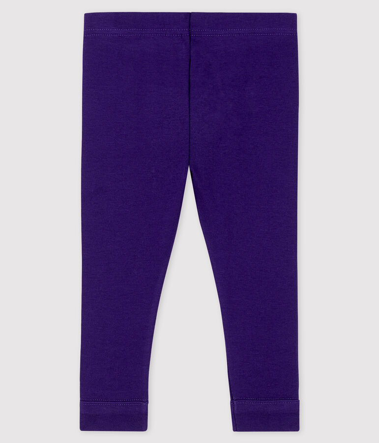 Legging b&eacute;b&eacute; fille en c&ocirc;te 1x1 unie ROXO