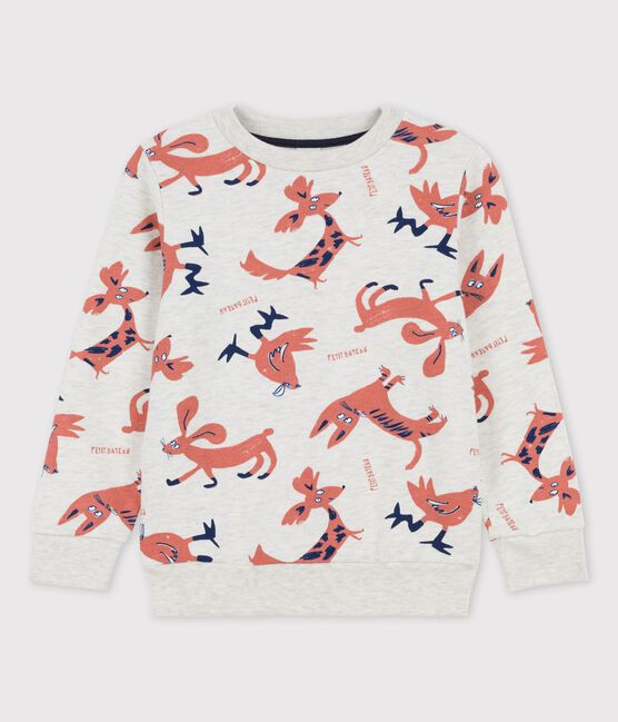 Sweatshirt en molleton enfant fille / garçon beige MONTELIMAR/blanc MULTICO