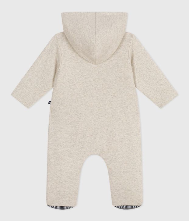 Combinaison ouatin&eacute;e b&eacute;b&eacute; &agrave; capuche et pieds, unie beige chin&eacute;
