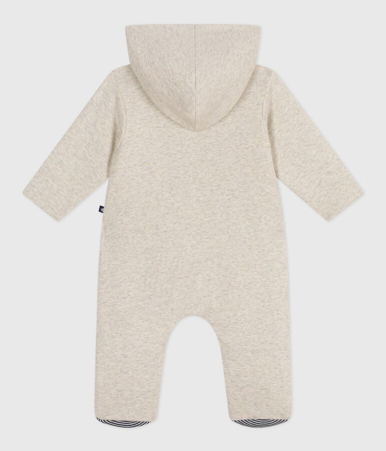 Combinaison ouatin&eacute;e b&eacute;b&eacute; &agrave; capuche et pieds, unie beige MONTELIMAR CHINE