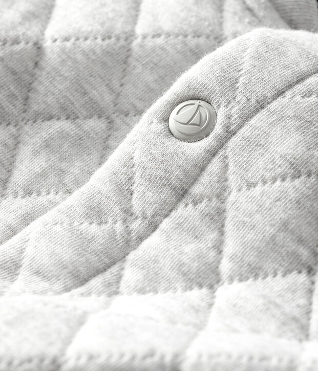 Cardigan b&eacute;b&eacute; gar&ccedil;on en tubique matelass&eacute; gris