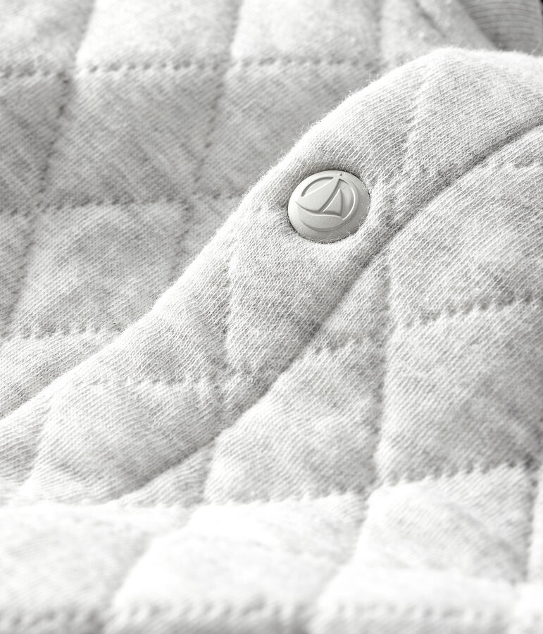 Cardigan b&eacute;b&eacute; gar&ccedil;on en tubique matelass&eacute; gris BELUGA