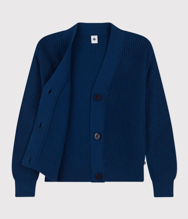 Gilet en c&ocirc;te anglaise en coton Femme bleu