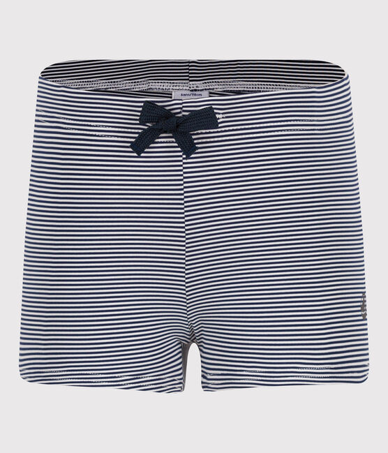 Maillot de bain rayé enfant garçon bleu MEDIEVAL/blanc MARSHMALLOW