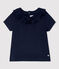 Blouse ajourée manches courtes en coton bébé fille bleu SMOKING