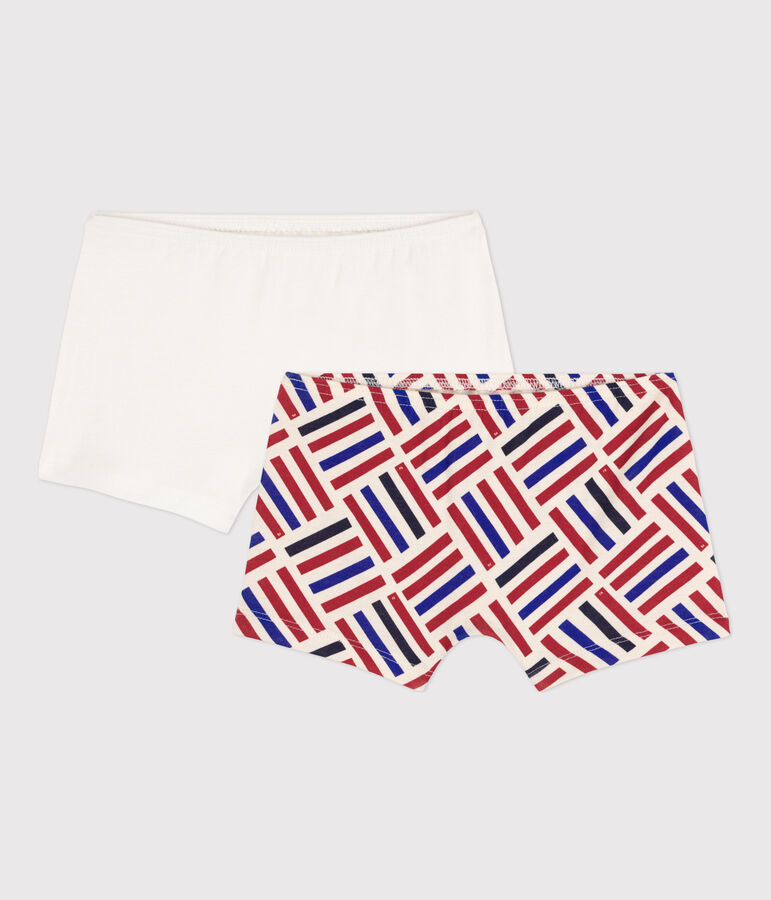 Lot de 2 shorties petite fille en coton multicouleur