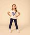 Tee-shirt manches courtes en coton enfant fille écru AVALANCHE