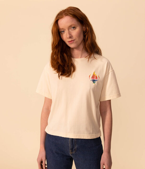 T-shirt LE BOXY en coton Femme écru AVALANCHE