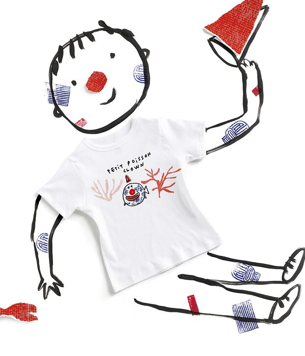 Tee shirt Serge Bloch enfant blanc