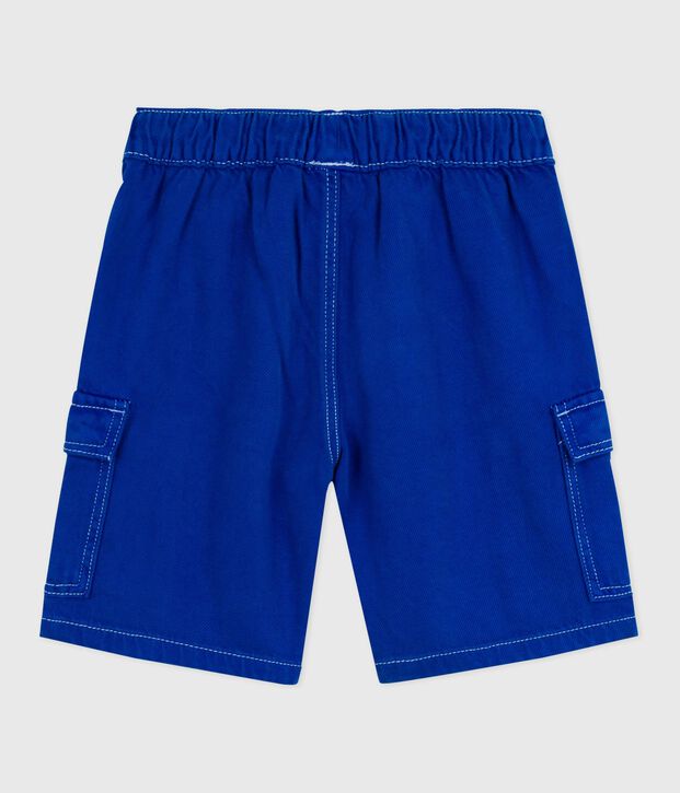 Bermuda cargo enfant en coton bleu