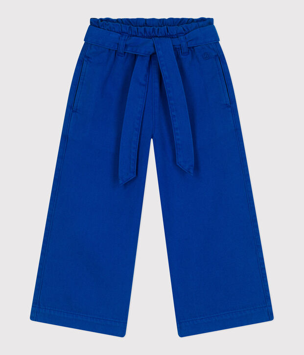 Pantalon enfant en m&eacute;lange coton et lyocell. bleu