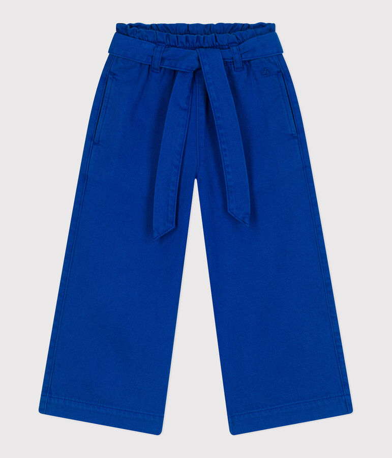 Pantalon enfant en m&eacute;lange coton et lyocell. bleu SURF