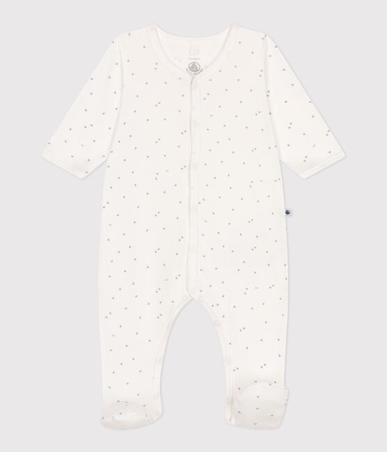 Pyjama bébé en coton petites étoiles blanc MARSHMALLOW/blanc MISTIGRI