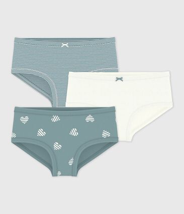 Lot de culottes enfant en coton taille haute imprimé cœurs
