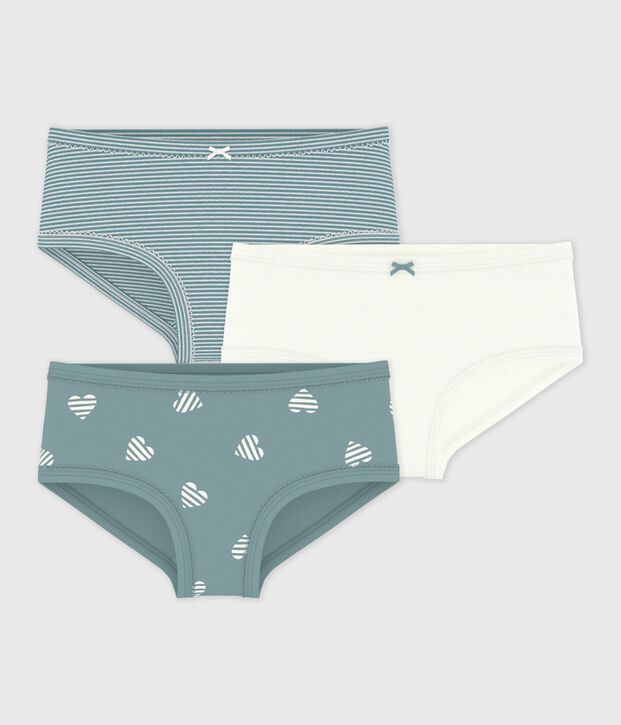Lot de culottes enfant en coton taille haute imprim&eacute; c&oelig;urs multicouleur