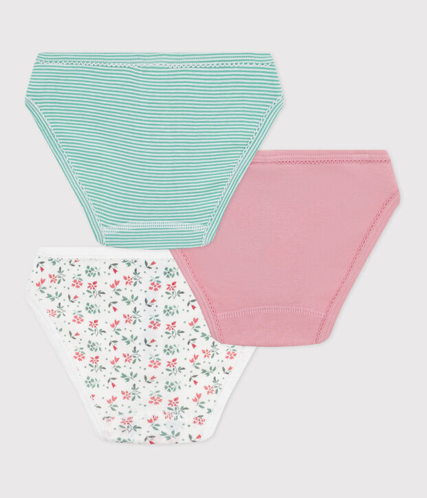 Lot de 3 culottes enfant en coton fleuries multicouleur