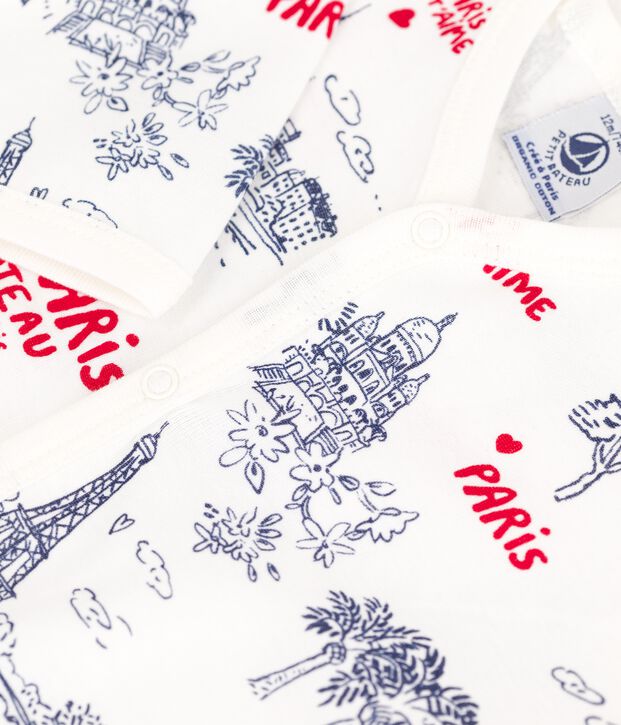 Dors bien sans pieds Paris b&eacute;b&eacute; en coton blanc/multicouleur