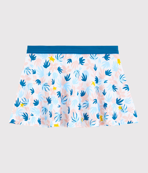 Jupe de bain enfant fille blanc/multicouleur
