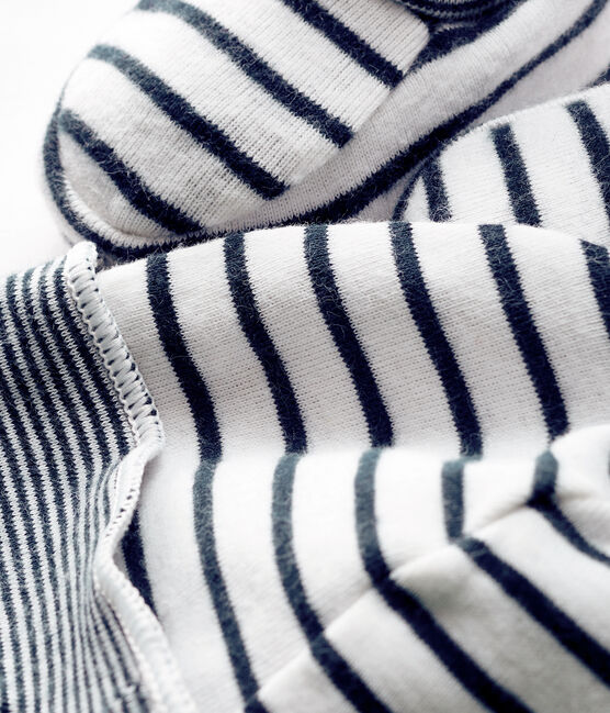 Lot bonnet et chaussons bébé garçon en côte variante 1