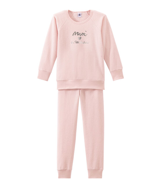 Pyjama petite fille en bouclette éponge grattée extra chaude rose JOLI