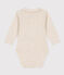 Body manches longues à col en coton bébé beige MONTELIMAR CHINE