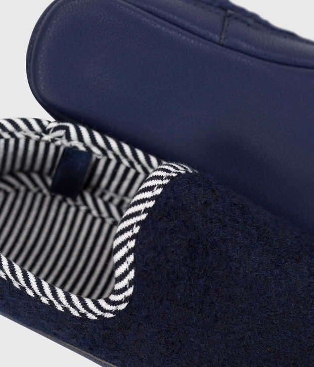 Chaussons enfant gar&ccedil;on-fille bleu marine
