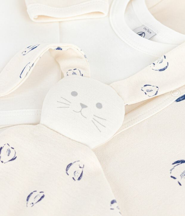 Lot cadeau b&eacute;b&eacute; en velours imprim&eacute; fleuri multicouleur