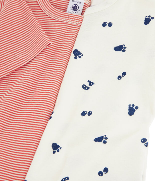 Lot de 2 tee-shirts manches courtes imprim&eacute; patte de y&eacute;ti petit gar&ccedil;on multicouleur