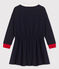 Robe manches longues en molleton enfant fille bleu SMOKING