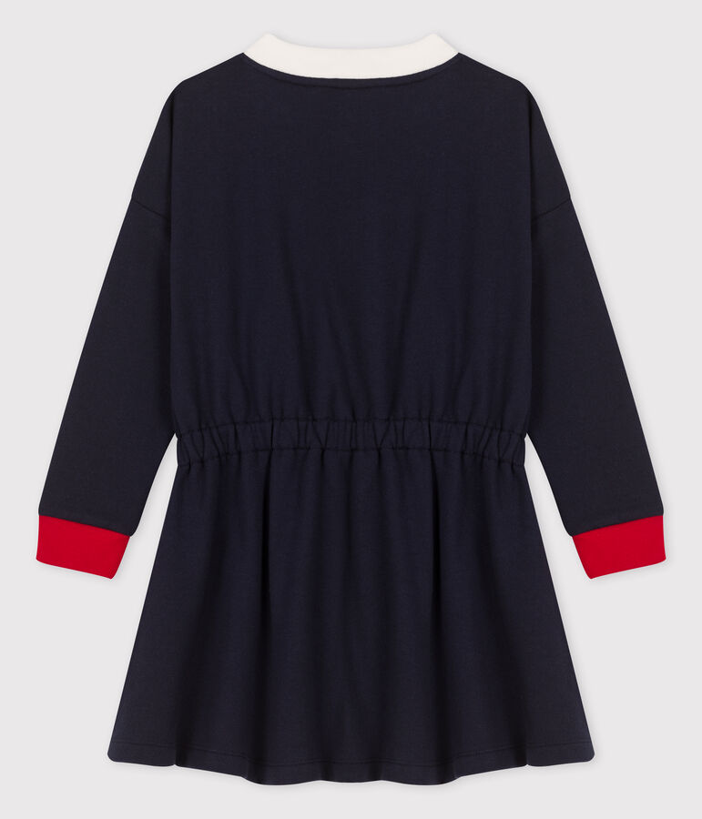 Robe manches longues en molleton enfant fille bleu SMOKING