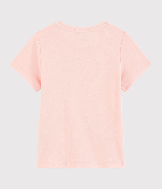 Tee-shirt manches courtes en coton enfant fille rose