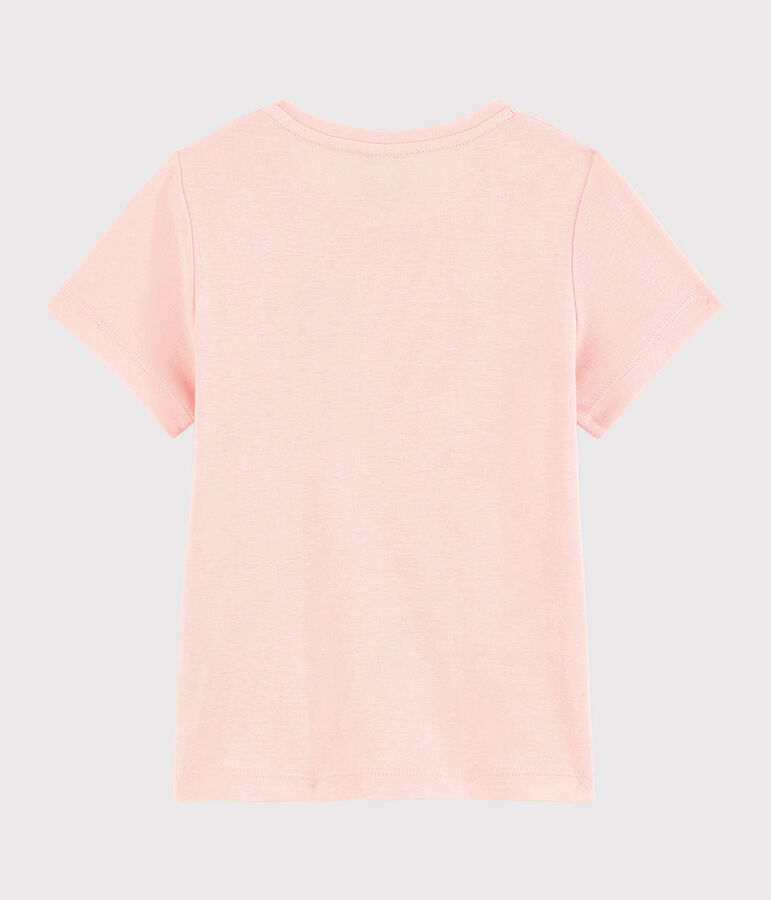 Tee-shirt manches courtes en coton enfant fille rose