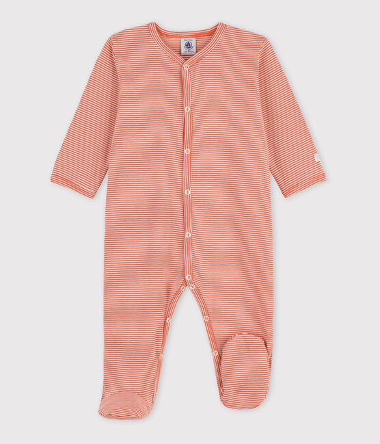 Dors-bien milleraies bébé en coton rose BRANDY/blanc MARSHMALLOW