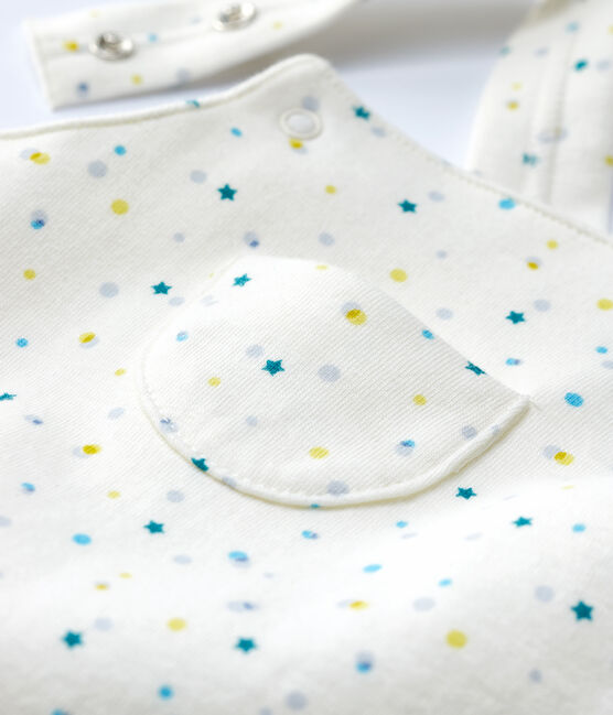 Combicourt bébé en jersey double face en coton biologique blanc MARSHMALLOW/blanc MULTICO