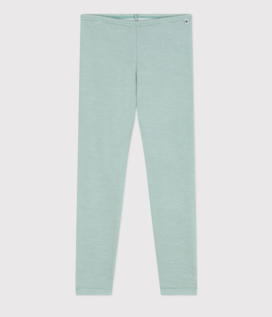 Legging petite fille/petit garçon en laine et coton vert PAUL