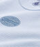 Body bébé garçon manches courtes à milleraies bleu FRAICHEUR/blanc ECUME