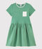 Robe manches courtes en coton enfant fille vert ALOEVERA