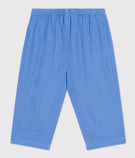 Pantalon bébé en gaze de coton bleu EDNA
