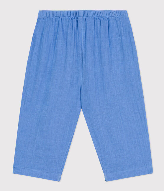 Pantalon bébé en gaze de coton bleu EDNA