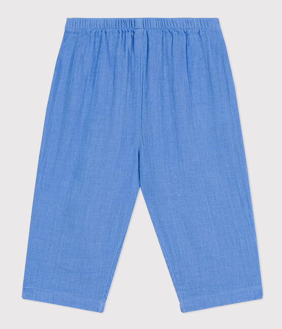 Pantalon bébé en gaze de coton bleu EDNA