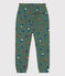 Pantalon de jogging imprimé enfant fille / garçon vert VALLEE/écru MULTICO