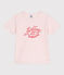 Teeshirt enfant en coton manches courtes imprimé rose FLEUR